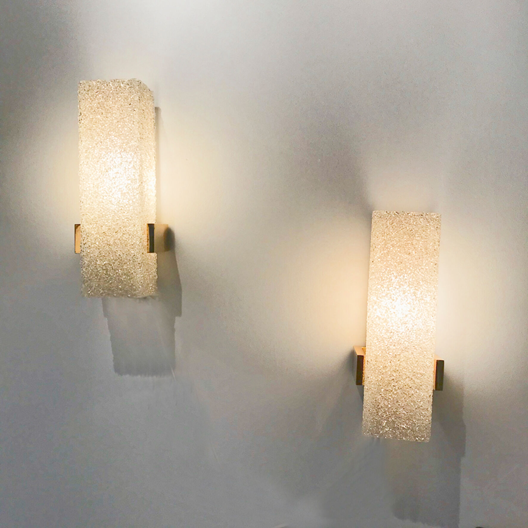Pair of perspex wall lamp