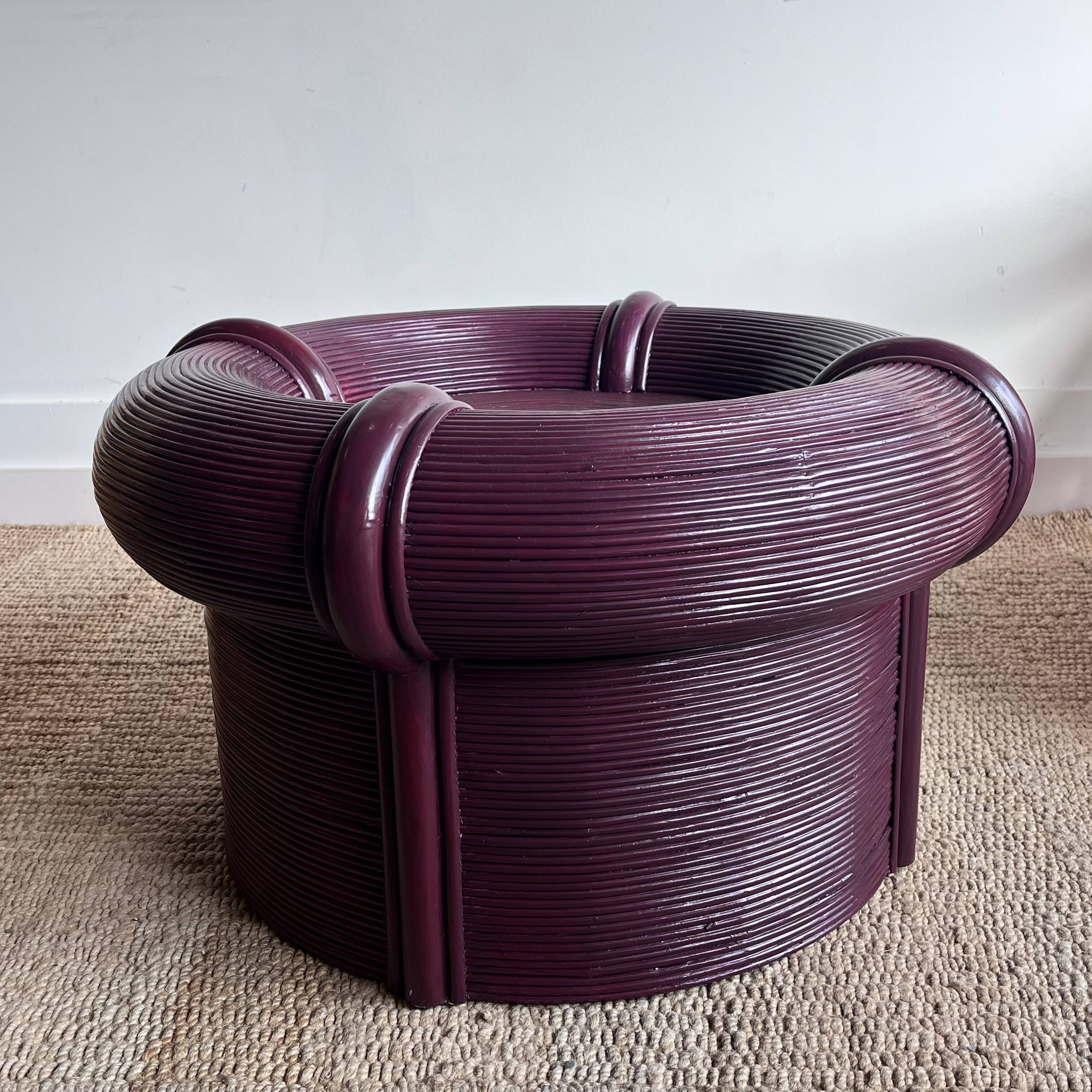 Bamboo rattan 'pencil reed' coffee table from Vivai del Sud Crespi