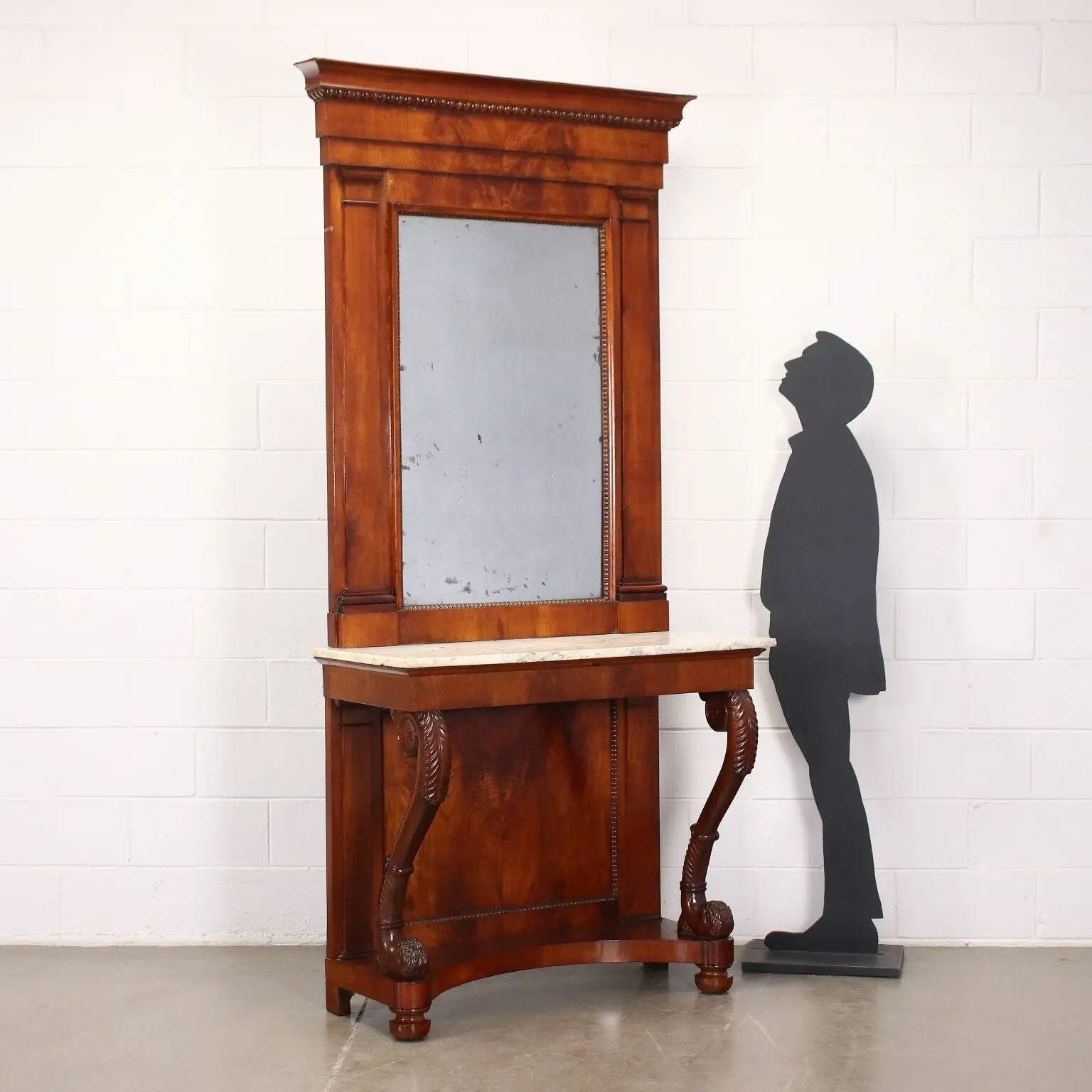 Console restoration in cherry wood Italy 19th century