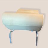 Scandinavian meridian 1980s with metal structure in imitation white leather