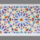 Original acuarela azulejo arabe. Arabic azulejo tile.