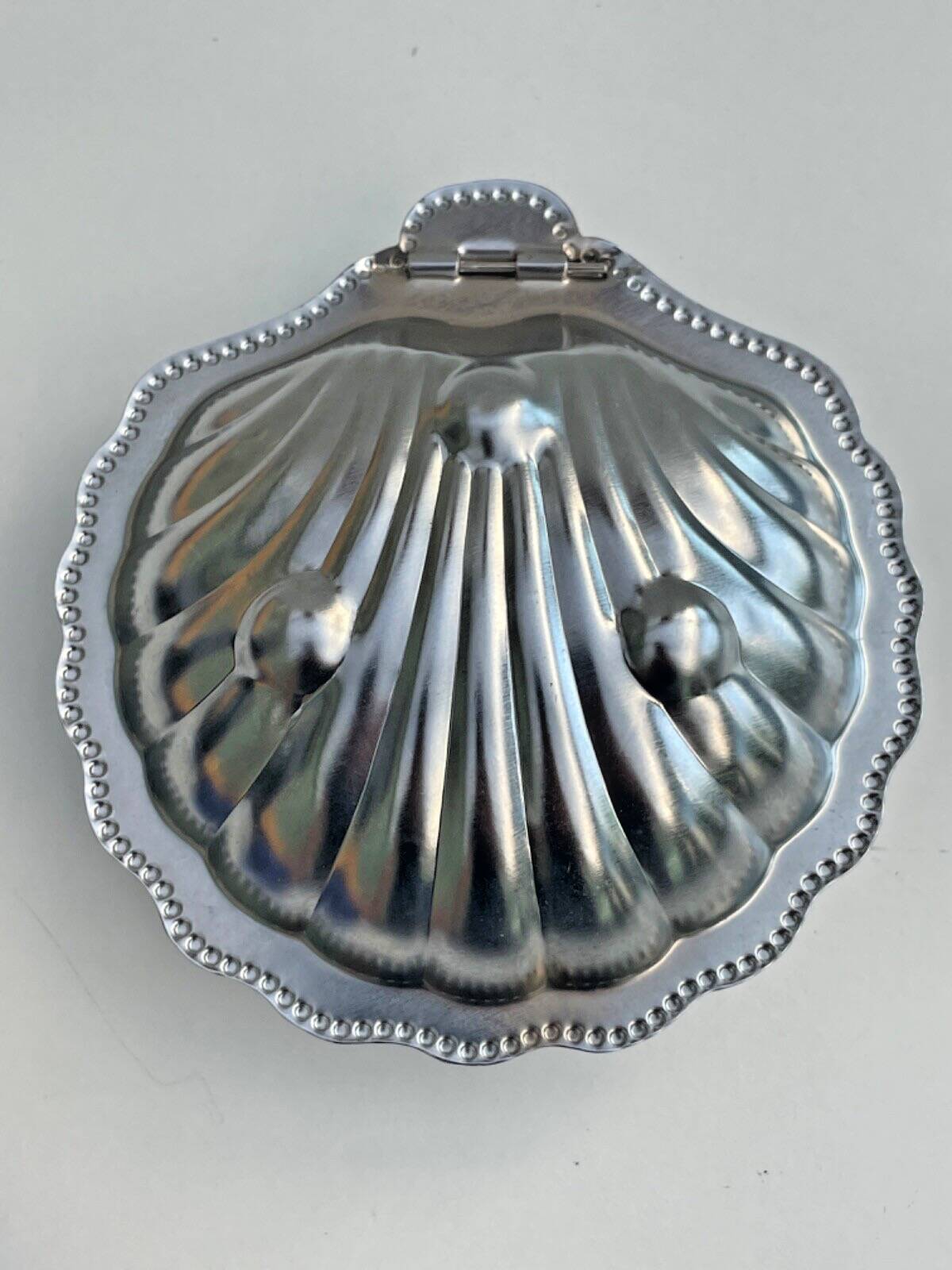 Vintage butter dish with silver-plated metal shell and cobalt blue glass without knife