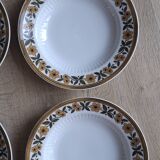 Set of 6 plates Mitteteich Bavaria gold flowers