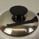 Enamelled kettle white border red and black