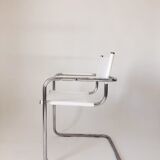 Metal and leather tubular chair