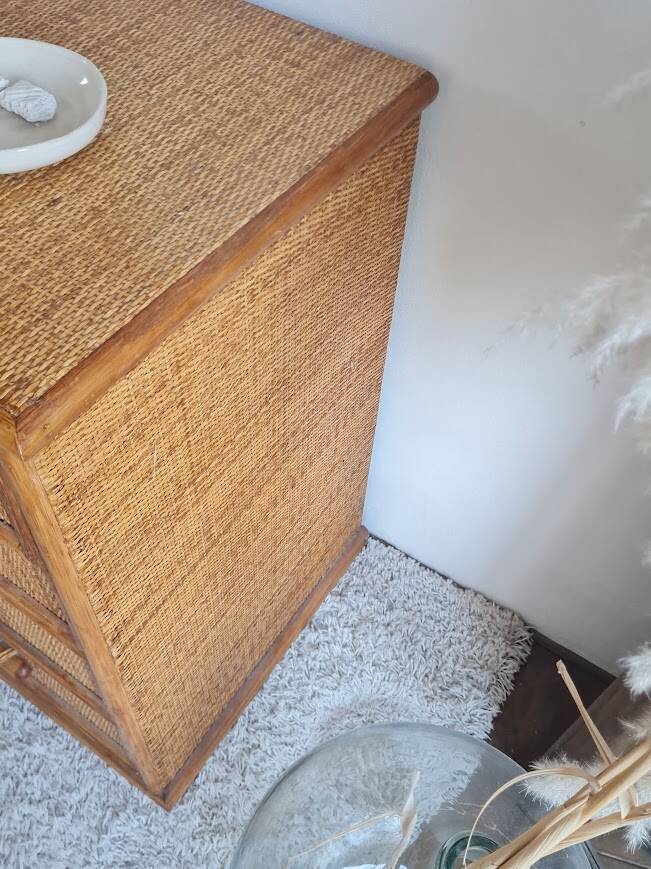 Rattan chest of drawers circa 1960s