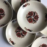 Set of 6 hollow plates Orchies Moulin des loups