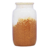 Vase vintage en céramique marron et blanc d'Allemagne de l'Ouest