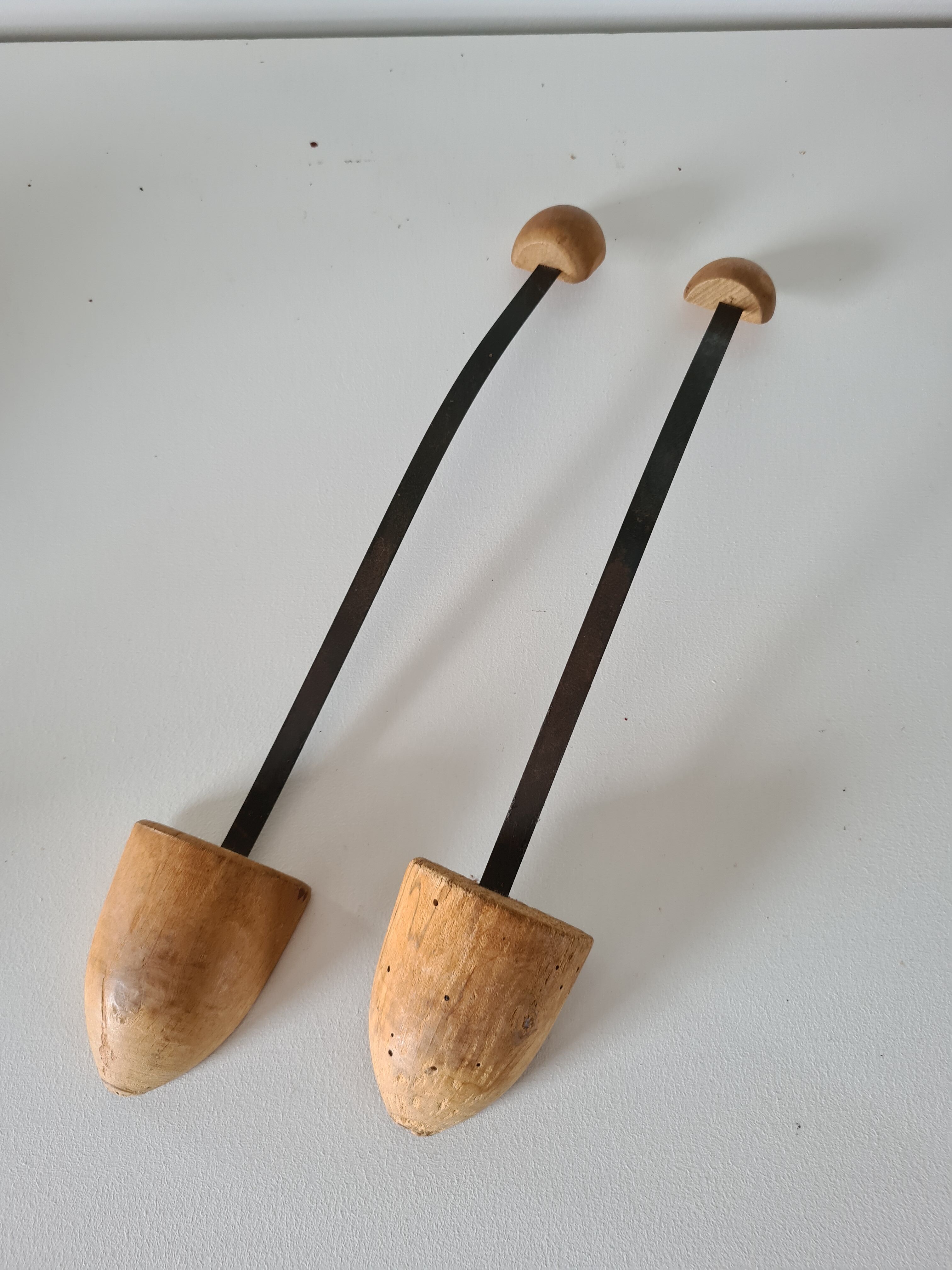 Pair of wooden art deco shoe trees