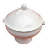Soupière ancienne   Porcelaine blanche à décor de feuilles de chêne