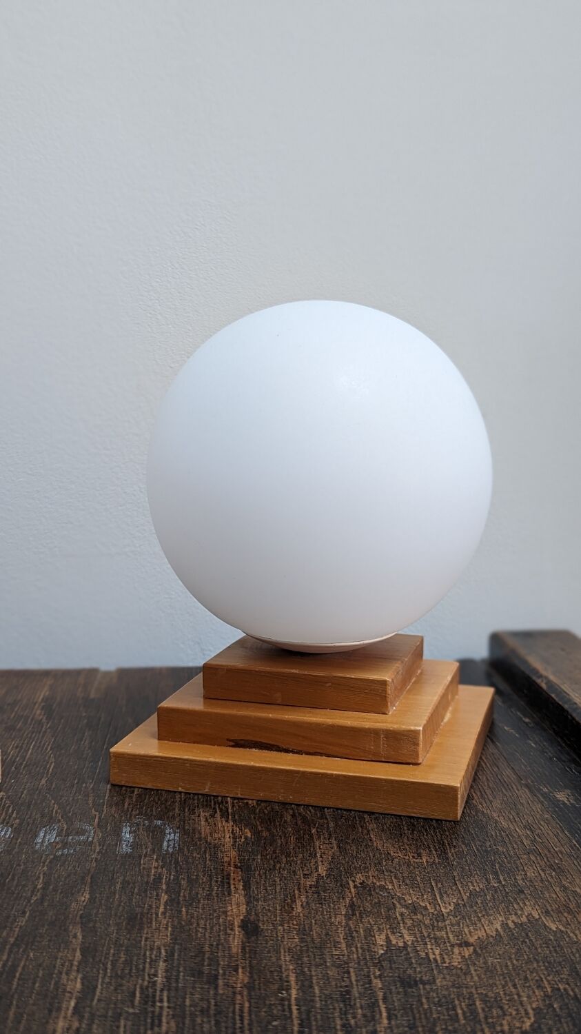 Paire de lampes géométrique/bois/vintage
