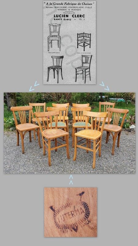 Lot 10 chairs bistro 40/50