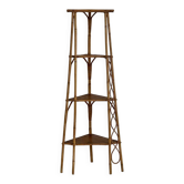 Small vintage rattan corner shelf 60's