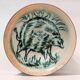Stoneware bowl signed Maurice A. stylised wild boar – studio pottery