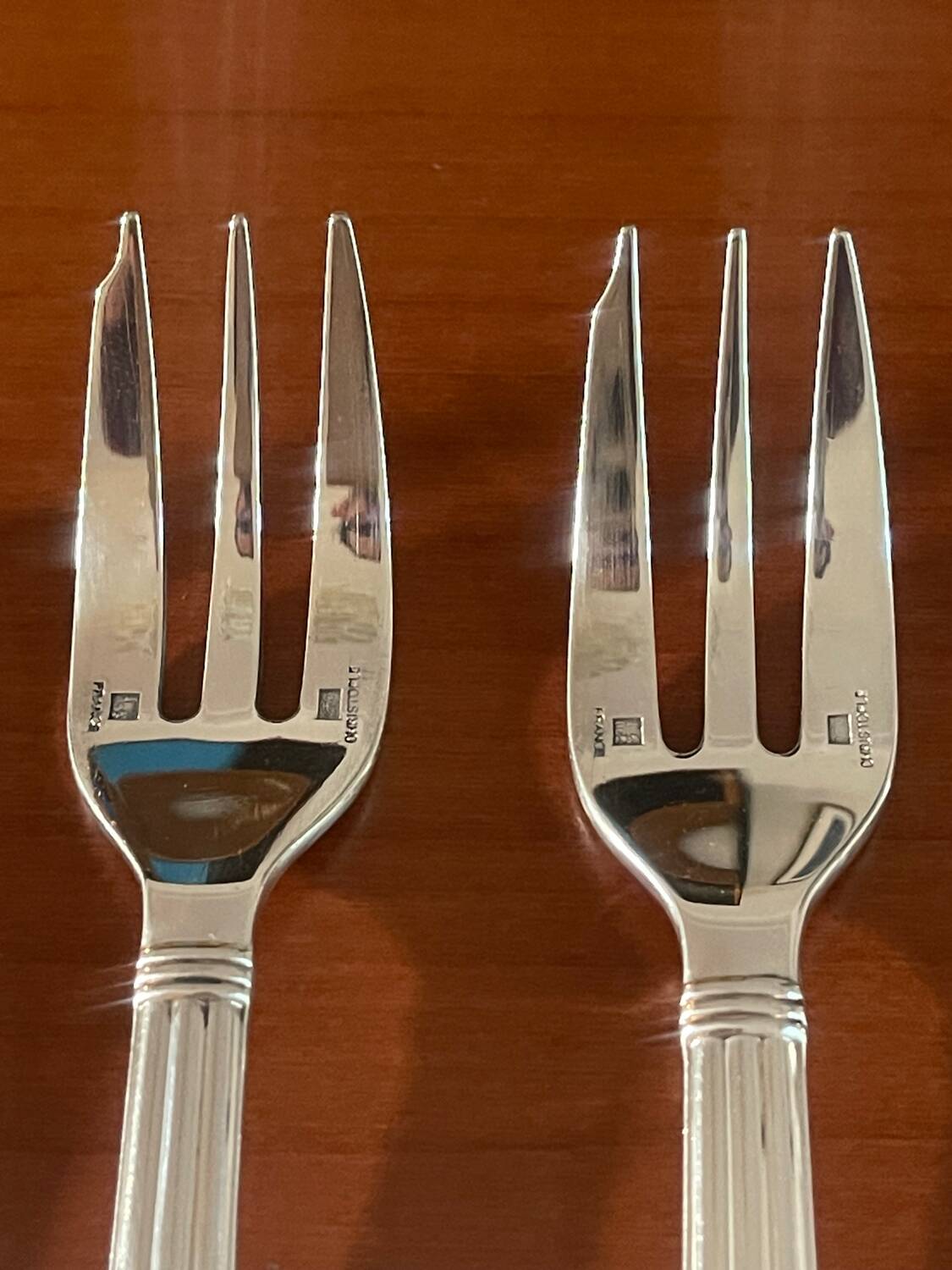 Christofle aria 5 cake forks, dessert very good condition