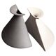Pair of cream and grey ceramic vases from the 1970s