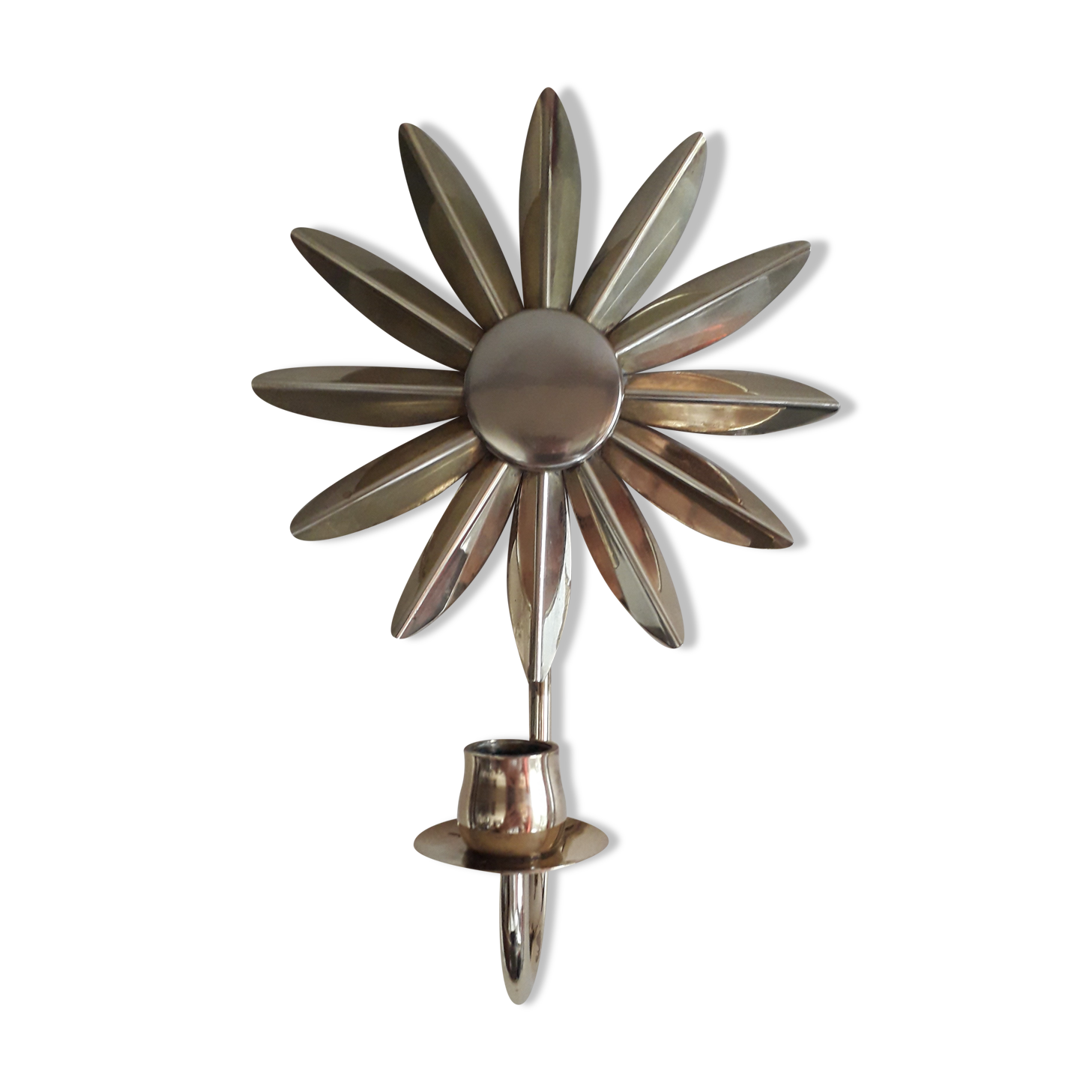Brass candle holder for KEE Mora, Sweden, circa 1970
