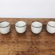 teapot and 4 cups in glazed stoneware - hand-painted blue décor