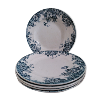 Set of flat and hollow plates in Terre de Fer Saint Amand & Hamage