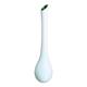 White and Green Long-Neck Vase, Handblown Coloured Glass, Single Flower Vase