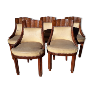 5 chaises gondole epoque art deco 1930