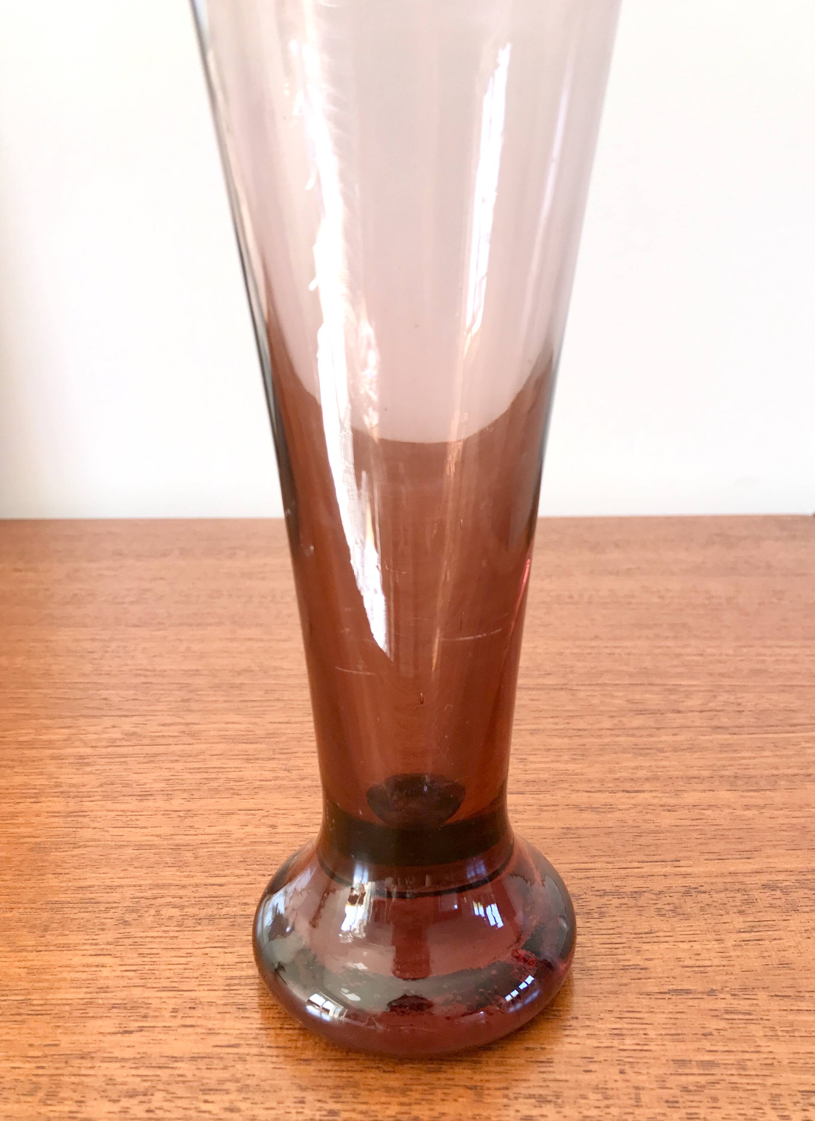 70s design purple glass vase