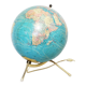 Luminous world map in tripod glass
