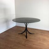 Round dining table – green marble & wrought iron