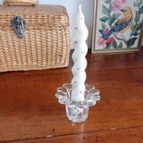 Set of 2 glass candle holders