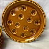 Set of 6 snail ceramic plates