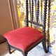 Chaise Prie Dieu Napoléon III bois noir velours rouge 1900