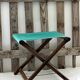 Folding stool, wood and canvas seat