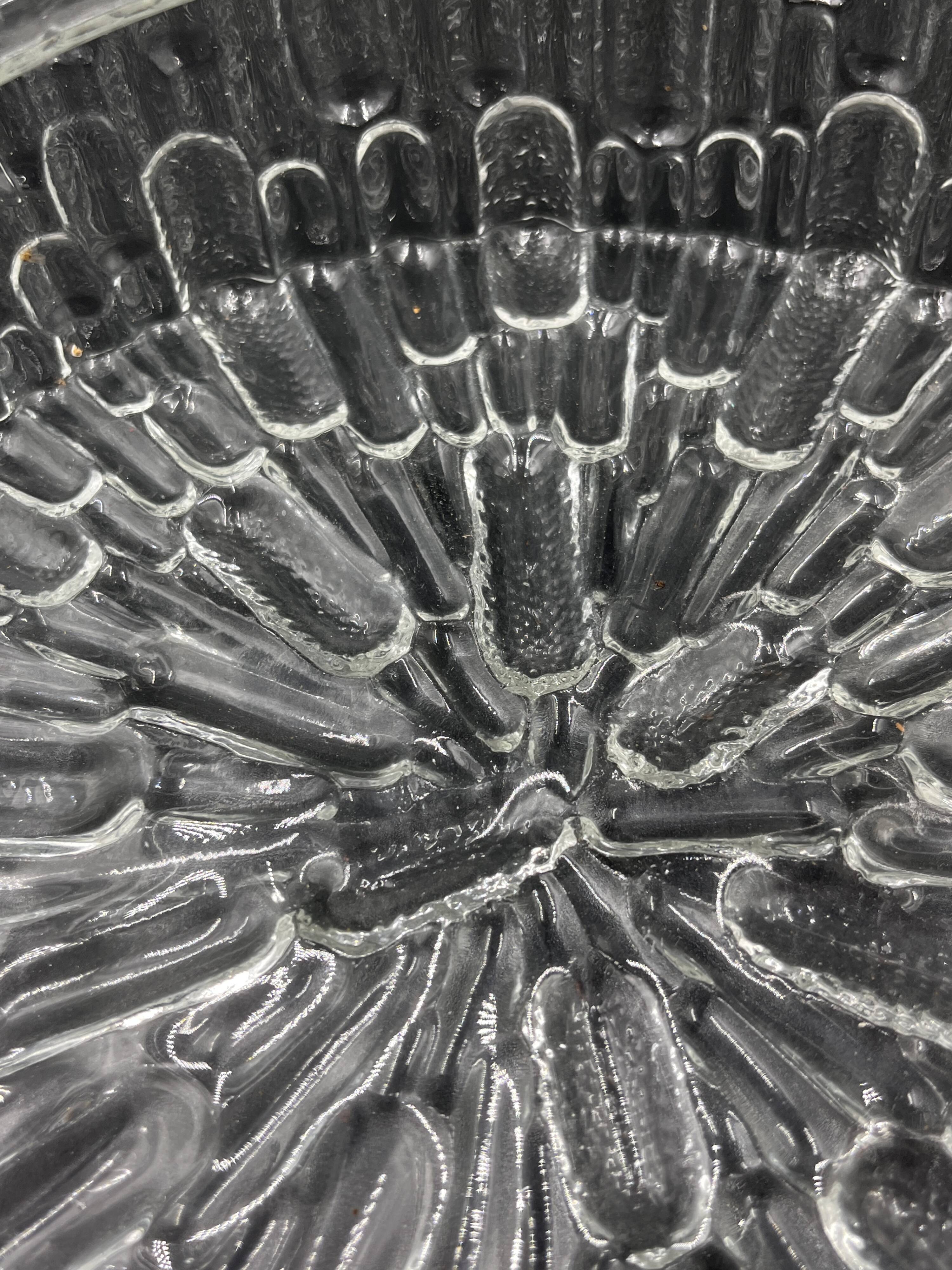 Massive molded glass ceiling light