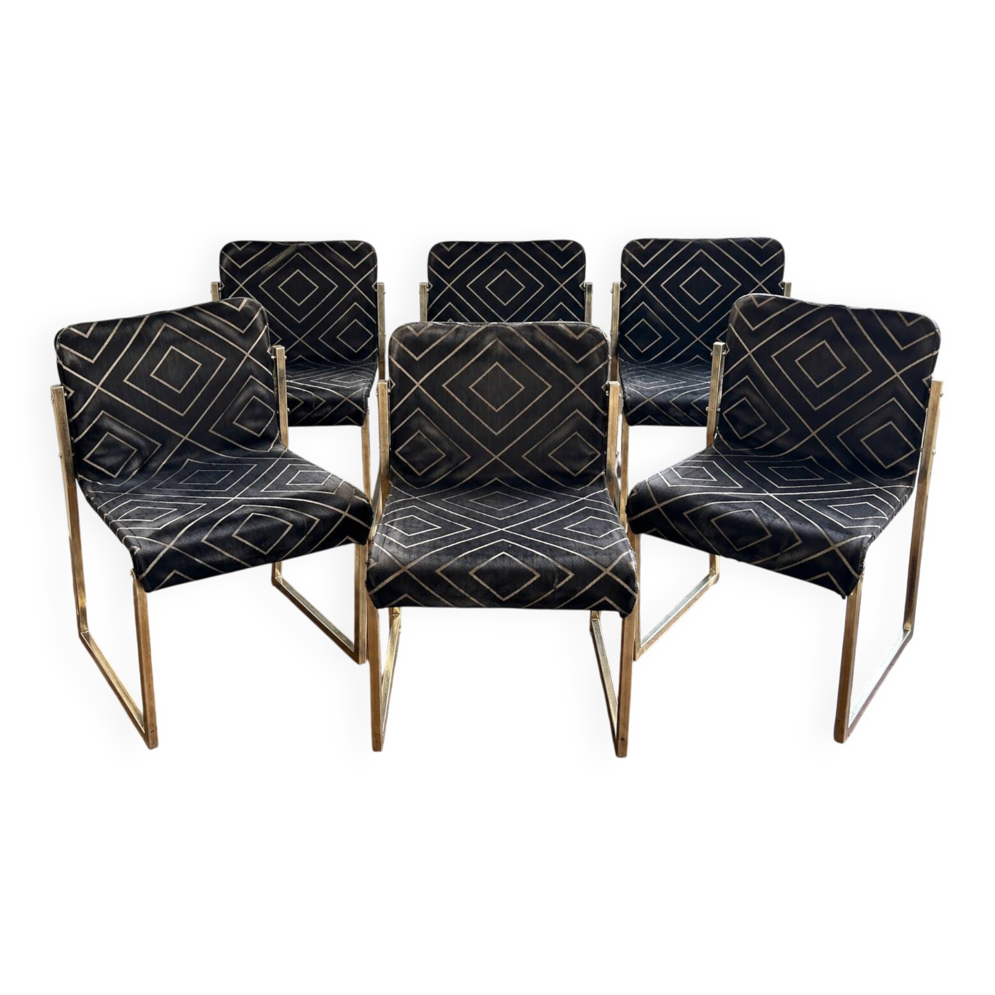Set of 6 vintage chrome chairs from the 70s – Milo Baughman style