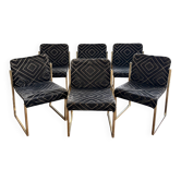 Set of 6 vintage chrome chairs from the 70s – Milo Baughman style