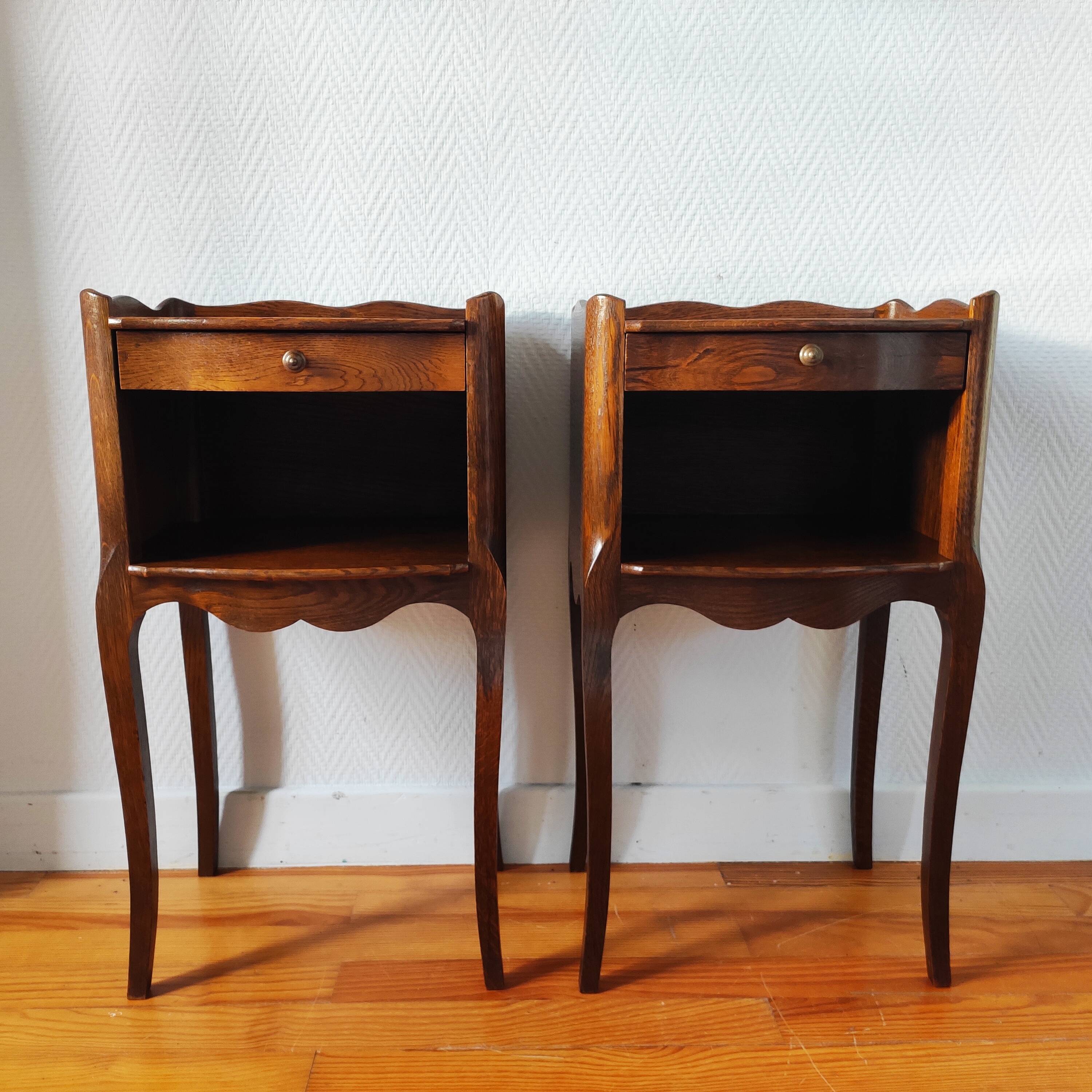 Pair of French Louis XV style bedside tables