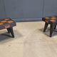 Vintage rustic wooden side tables or stools, 1960s