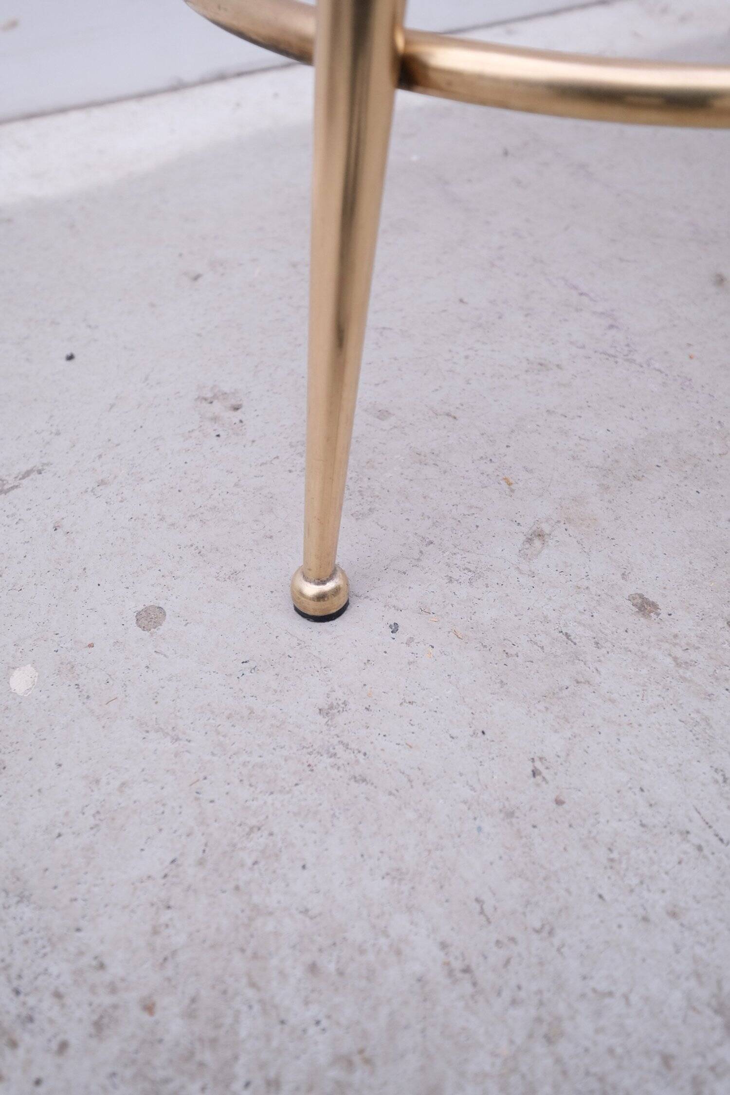 Pair of brass and leather stools, Italy 1960
