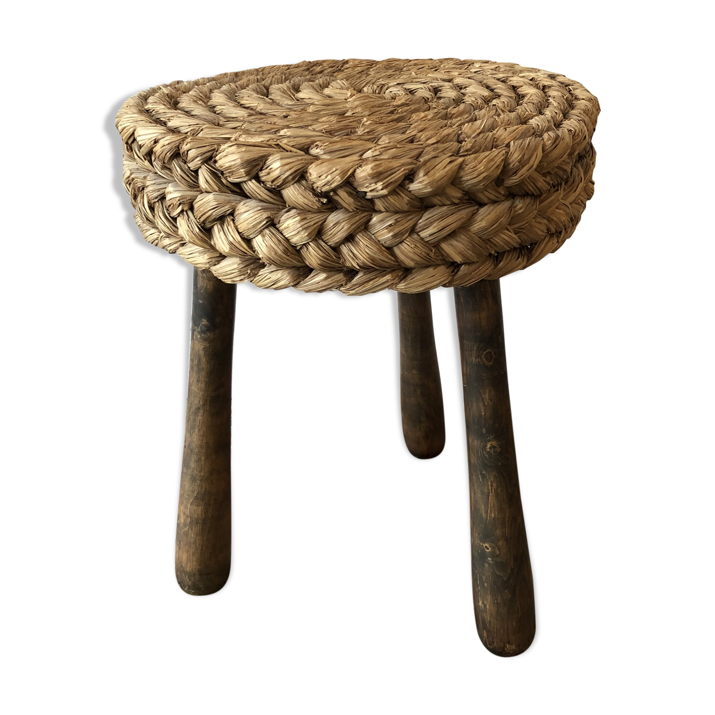 Wooden and mulch tripod stool