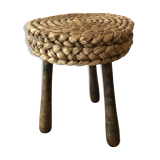 Wooden and mulch tripod stool