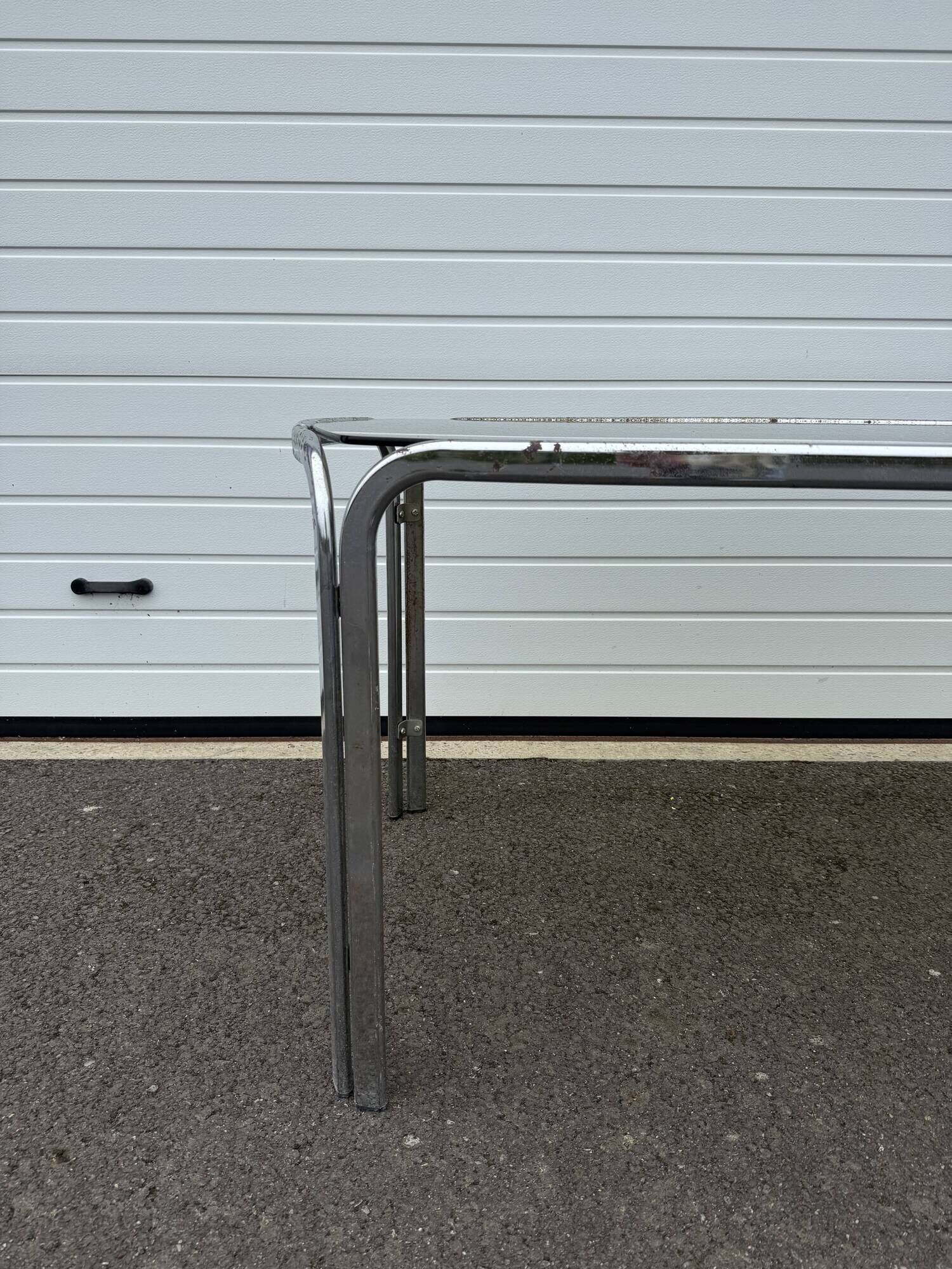 Vintage 70s smoked glass dining table