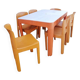 Table et 6 chaises orange Allibert années 70