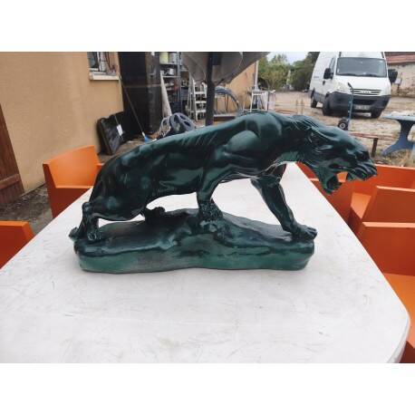 Plaster sculpture "panther" by Charles Valmont