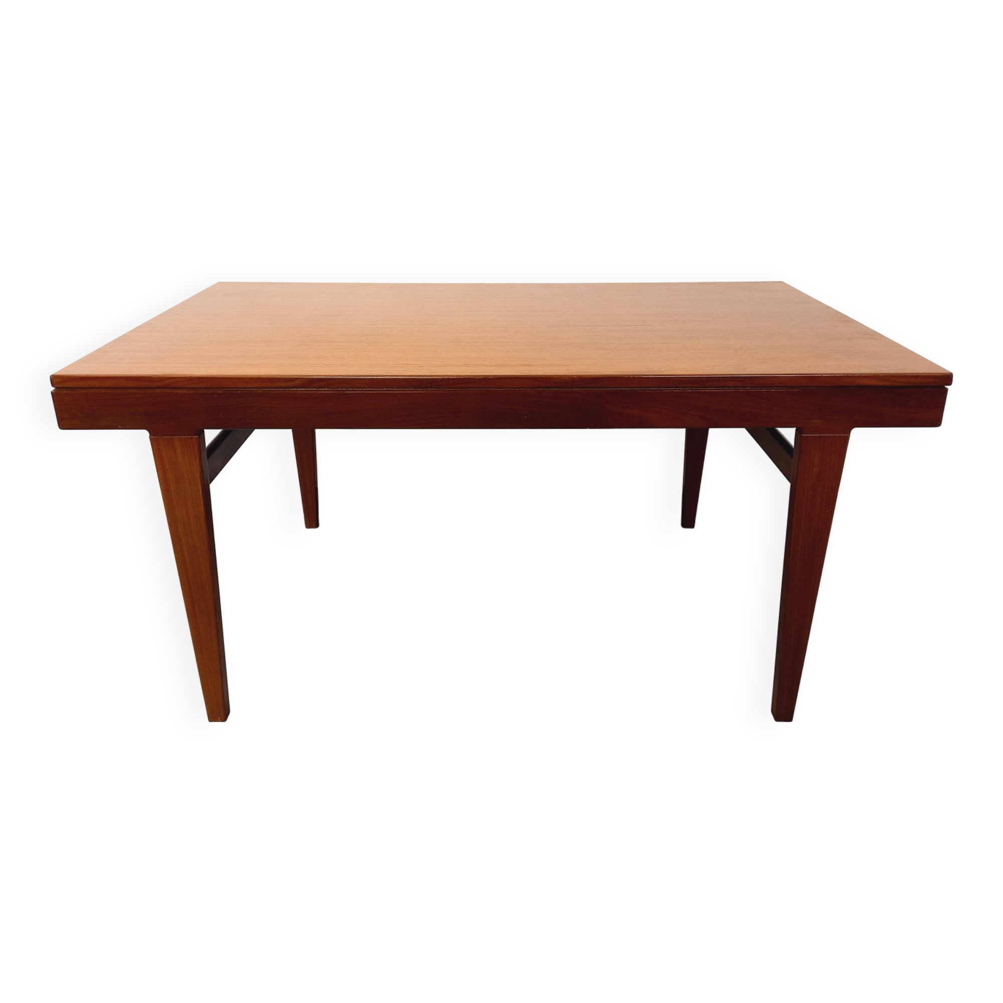Vintage Scandinavian 50s 60s teak dining table with extension