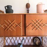 Vintage rattan shelf from the 60's