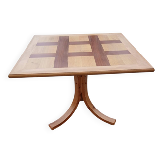 Square Table Design Post-Modern (90s) - Graphic Marquetry &