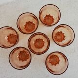 Lot de 7 verres anciens à liqueur style Art déco