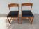 pair of Scandinavian style chairs, black faux leather