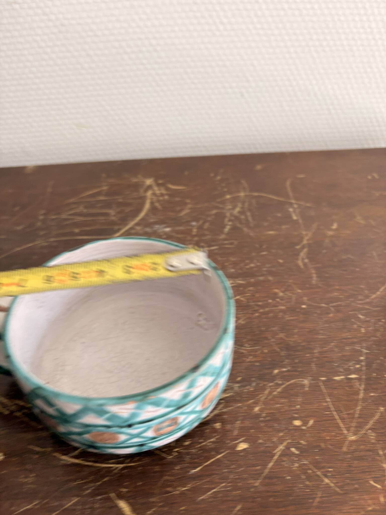 Low Diamond Cup Ceramic Vallauris Robert Picault Vintage 50's Geometric