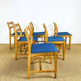 6 Scandinavian oak chairs from the 1960s.